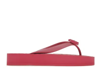 Pre-owned Gucci Women's  Chevron Thong Sandal Rubber Sneakers In Pink