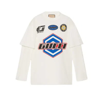 Pre-owned Gucci Women's  Cotton Jersey T-shirt In Off White