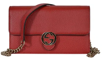 Pre-owned Gucci Women's  Crossbody Interlocking G In Red