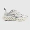 Gucci Two-tone Mesh And Rubber Cub3d Sneakers In Silver