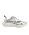 Gucci Two-tone Mesh And Rubber Cub3d Sneakers In White And Silver