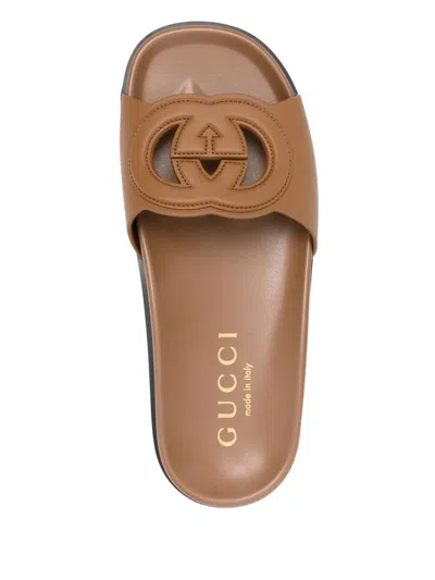 Gucci Women  Cut Leather Sandals