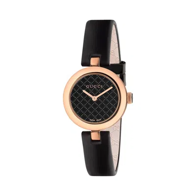Pre-owned Gucci Women's  Diamantissima 404233 I86e0 8646 Watch In Steel/rose Gold