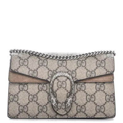 Pre-owned Gucci Women's  Dionysus Gg Supreme Super Mini In Beige In Sand