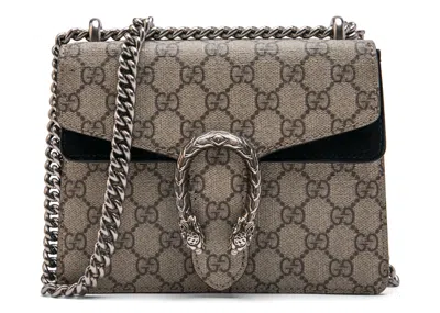 Pre-owned Gucci Women's  Dionysus Shoulder Bag Gg Supreme Mini Brown/black