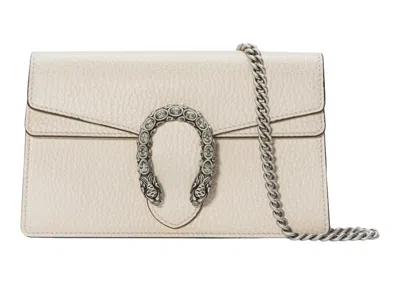 Pre-owned Gucci Women's  Dionysus Shoulder Bag Super Mini In White