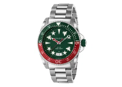 Pre-owned Gucci Women's  Dive 663941 I1600 8512 Watch In Stainless Steel In Silver