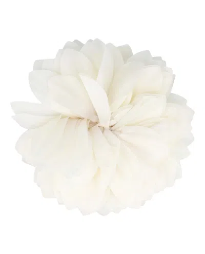 Pre-owned Gucci Women's  Flower Silk Brooch In White