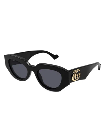 Gucci Geometric Acetate Butterfly Sunglasses In Crl