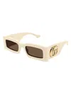 Gucci Women's  Generation 53mm Rectangular Sunglasses In Ivory