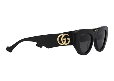 Pre-owned Gucci Women's  Geometricframe Sunglasses Black Acetate ( In Black Acetate (‎755250 J0740 1012)