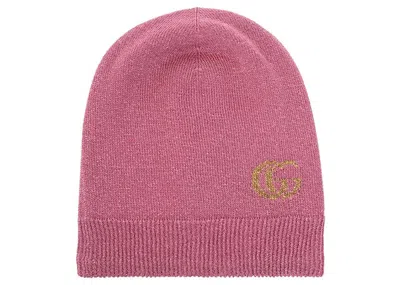 Pre-owned Gucci Women's  Gg Logo Beanie In Pink