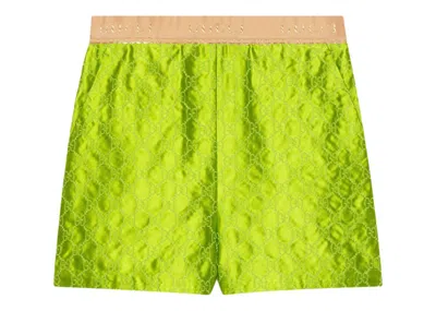 Pre-owned Gucci Women's  Gg Logo Shorts In Green