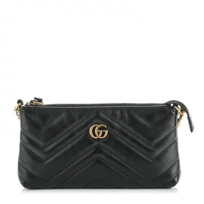 Pre-owned Gucci Women's  Gg Marmont Chain Bag Matelasse Mini In Multi