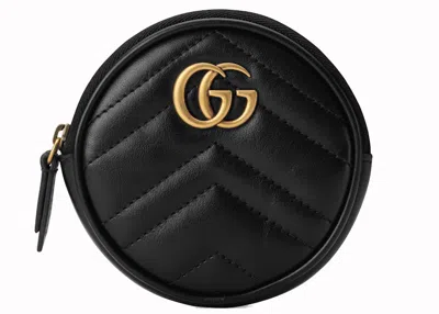 Pre-owned Gucci Women's  Gg Marmont Coin Purse Matelasse In Black