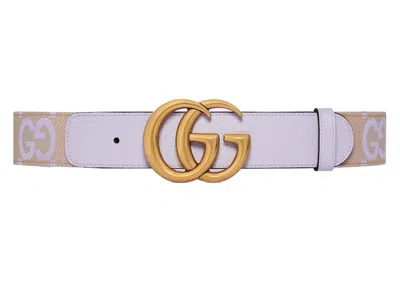Pre-owned Gucci Women's  Gg Marmont Jumbo Gg Belt In Beige/lilac