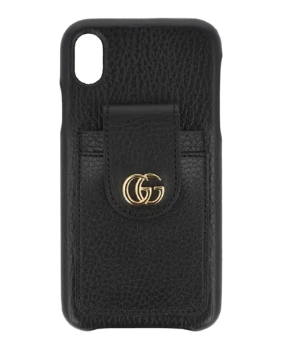Pre-owned Gucci Women's  Gg Marmont Leather Iphone Xr Case In Black