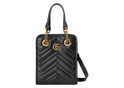 Pre-owned Gucci Women's  Gg Marmont Matelasse Mini Bag In Black