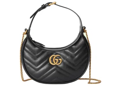 Pre-owned Gucci Women's  Gg Marmont Matelasse Mini Bag In Black