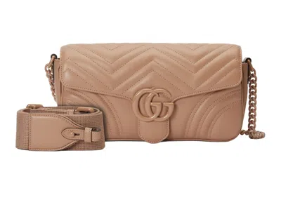 Pre-owned Gucci Women's  Gg Marmont Matelasse Shoulder Bag In Rose Pink