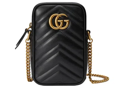 Pre-owned Gucci Women's  Gg Marmont Mini Bag In Black