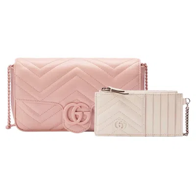 Pre-owned Gucci Women's  Gg Marmont Mini Bag In Light Pink