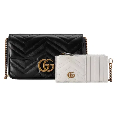 Pre-owned Gucci Women's  Gg Marmont Mini Shoulder Bag In Black