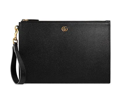 Pre-owned Gucci Women's  Gg Marmont Pouch In Black