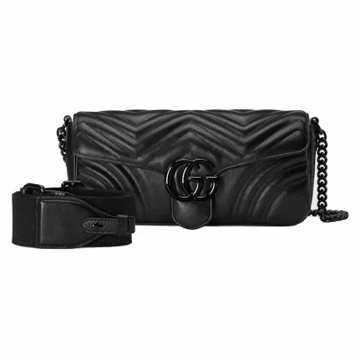 Pre-owned Gucci Women's  Gg Marmont Shoulder Bag In Black/tone