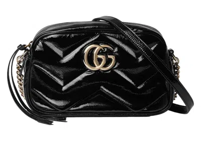 Pre-owned Gucci Women's  Gg Marmont Small Shoulder Bag In Black