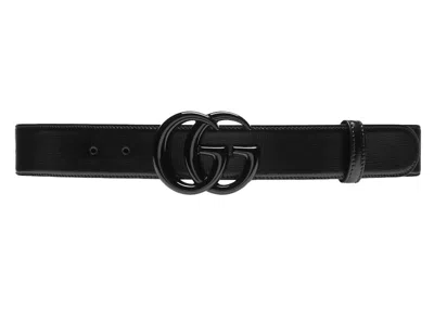 Pre-owned Gucci Women's  Gg Marmont Wide Belt In Black