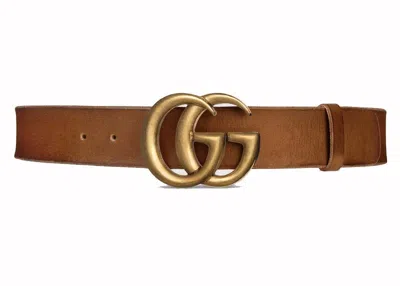 Pre-owned Gucci Women's  Gg Marmont Wide Belt In Brown