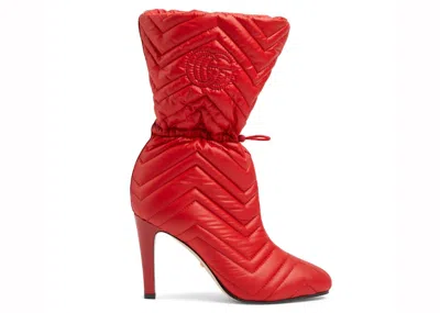 Pre-owned Gucci Women's  Gg Matelasse (95mm) Boots Rot Sneakers In Red