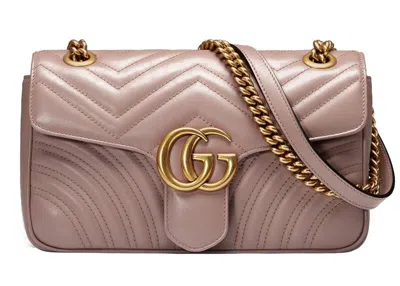 Pre-owned Gucci Women's  Gg Matelasse Shoulder Bag Mini In Dusty Pink