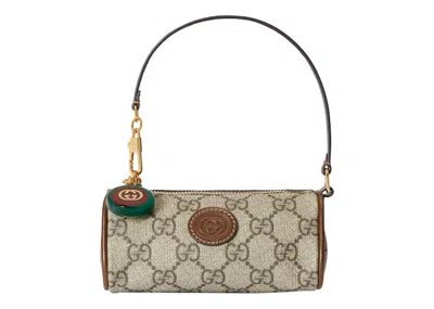 Pre-owned Gucci Women's  Gg Mini Bag With Charm In Beige/ebony