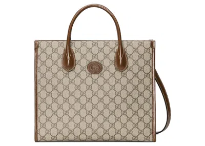 Pre-owned Gucci Women's  Gg Small Tote Bag In Beige/ebony In Multi