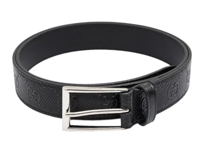 Pre-owned Gucci Women's  Gg Tennis Belt In Black