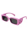 Gucci Monochrome Gg Rectangle Acetate Sunglasses In Pink