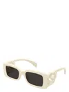 Gucci Monochrome Gg Rectangle Acetate Sunglasses In Ivory
