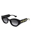 Gucci Grey Gradient Oval Ladies Sunglasses Gg1553s 001 52 In Black