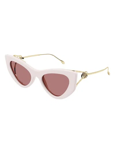 Gucci Red Cat Eye Ladies Sunglasses Gg1565s 003 52 In Ivory