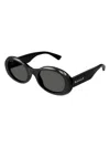 Gucci Grey Oval Ladies Sunglasses Gg1587s 001 52 In Black