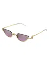 Gucci Gg1603s Cat-eye Frame Sunglasses In Gold
