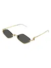 Gucci Geometric-frame Sunglasses In Gold
