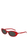 Gucci Eyewear G String Oval Frame Sunglasses In Red
