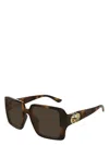Gucci Oversized Plastic Square Sunglasses In Havana