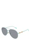 Gucci Eyewear Aviator Frame Sunglasses In Green