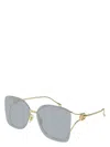 Gucci Rimless Square Metal Sunglasses In Gold