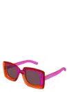 Gucci Oversized Rectangle Plastic Sunglasses In Fuchsia