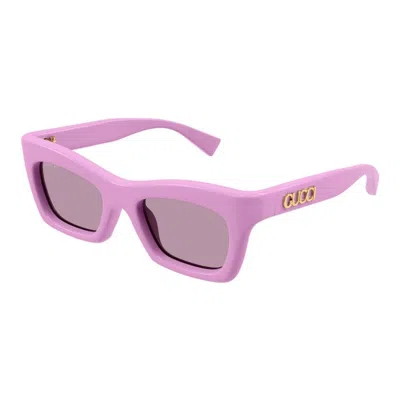 Gucci Eyewear Rectangular Frame Sunglasses In Pink